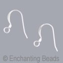 French Hook Earrings w Coil Silver-Plated