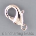 15mm Lobster Claw Clasps Silver-Plated