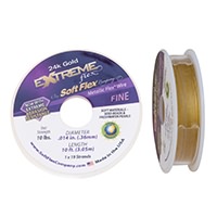 Soft Flex Extreme Beading Wire 24kt Gold .014 inch 10ft Mini Spool