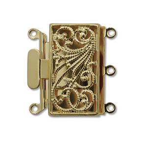 Filigree Box Clasps Gold Plate