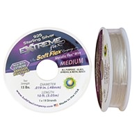Soft Flex Extreme Beading Wire Sterling Silver .019 inch 10ft Mini Spool