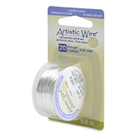 Artistic Wire 20 gauge Tarnish Resistant Silver Plated w Dispenser