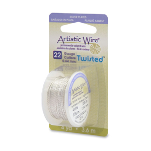Artistic Wire Twisted 22 gauge Tarnish Resistant Silver Plated w Dispenser