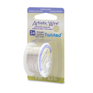Artistic Wire Twisted 24 gauge Tarnish Resistant Silver Plated w Dispenser