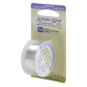 Artistic Wire 26 gauge Tarnish Resistant Silver Plated w Dispenser