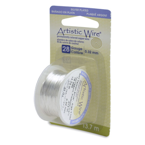 Artistic Wire 28 gauge Tarnish Resistant Silver Plated w Dispenser