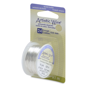 Artistic Wire 24 gauge Tarnish Resistant Silver Plated w Dispenser