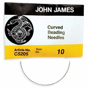 John James Curved Beading Needles Size 10 (25 Pack)