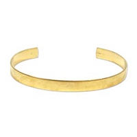 Brass Cuff Bracelet 0.25 inch Wide Stamp Bead Cover Wear 43374 Flat Surface