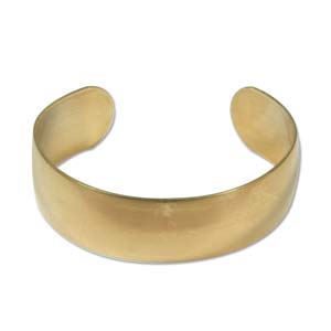 Cuff Bracelet Brass 0.75 inch Wide Domed