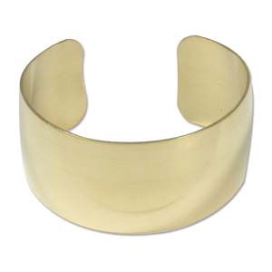 Cuff Bracelet Brass 1.5 inch Wide Domed