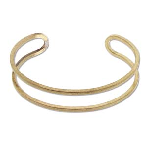 Open Cuff Bracelet Brass 1 inch Wide -UBU