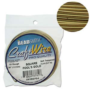 18 gauge Square Wire Beadsmith Fools Gold