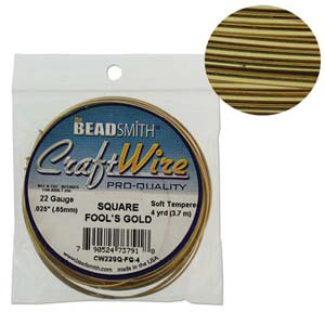 22 gauge Square Wire Beadsmith Fools Gold