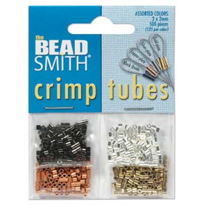 2mm Crimp Tube Beads Assortment 4 Colors