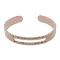Brass Cuff Bracelet 0.25 inch Wide Stamp Bead Cover Wear 43374 Flat Surface