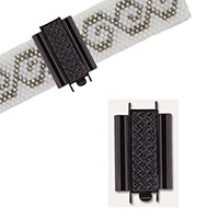 BeadSlide Clasp for Seed Beads Crosshatch Black