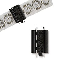 BeadSlide Clasp for Seed Beads Swirls Black