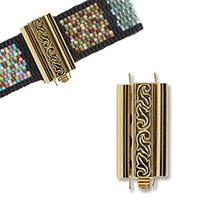 BeadSlide Clasp for Seed Beads Swirls Gold Plated