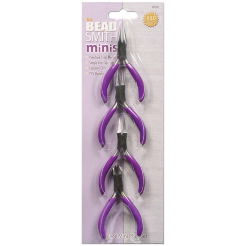 Mini Pliers Set Purple 4 Piece Set