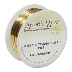 Artistic Wire 24 gauge Tarnish Resistant Brass 0.25lb Spool