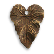 Woodland Leaf Charm Stamping Vintaj Natural Brass