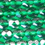 Czech Firepolish Beads 6mm Emerald Green
