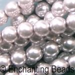 Czech Glass Pearls 4mm Silver