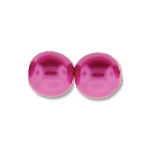 Czech Glass Pearl Beads 6mm Hot Pink