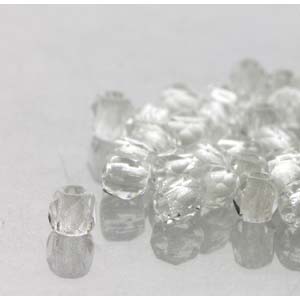 True2 Czech Glass Fire Polish Beads Crystal Clear