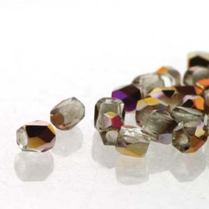 True2 Czech Glass Fire Polish Beads Crystal Sliperit