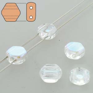 Czech Honeycomb Glass Beads Crystal AB (2 Strands)