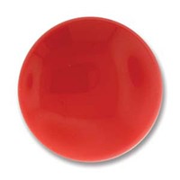 Czech Glass Round Cabochon 24mm Red Coral