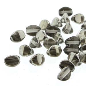 Pinch Czech Glass Beads Crystal Chrome