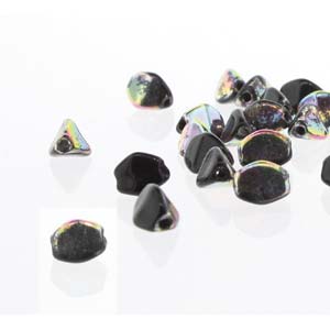 Pinch Czech Glass Beads Jet Black