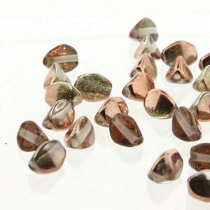Pinch Czech Glass Beads Crystal Capri Gold 7mm