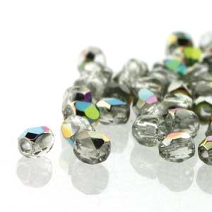 True2 Czech Glass Fire Polish Beads Crystal Vitrail