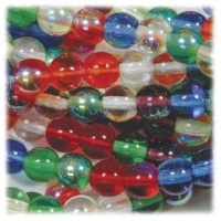 Czech Round Druk Glass Beads 8mm Rainbow AB Mixture