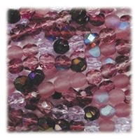 Czech Firepolish Glass Beads 10mm Lilac Mixture
