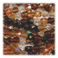 Czech Firepolish Glass Beads 10mm Wheatberry Mixture