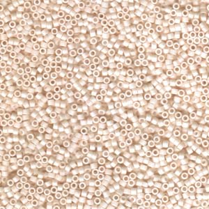 Miyuki Delica Beads 11/0 Matte Opaque Bisque White AB