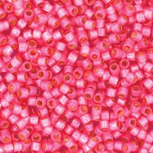 Miyuki Delica Beads 11/0 Semi-Matte Duracoat Silver Lined Hibiscus Pink