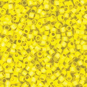 Miyuki Delica Beads 11/0 Semi-Matte Duracoat Silver Lined Citron Yellow