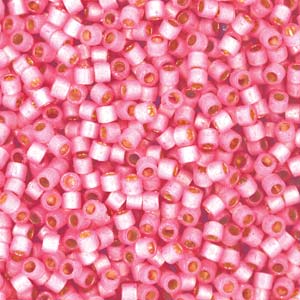 Miyuki Delica Beads 11/0 Semi-Matte Duracoat Silver Lined Honeysuckle Pink