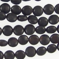 Matte Black Onyx 8mm Coin Beads