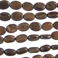 Bronzite 10mm Flat Oval Beads