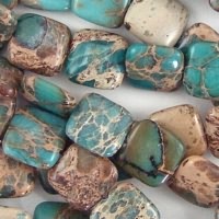 Aqua Terra Jasper Flat Square Beads