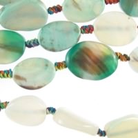 Agate Amazonite Twist Oval Beads