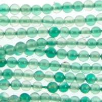 Agate Green and White 2mm Beads