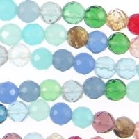 Multicolor Quartz 6mm Faceted Round Beads